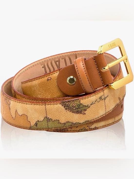 Alviero Martini Accessories - Alviero Martini 1ᴬ Classe Geo Classic map-print leather belt